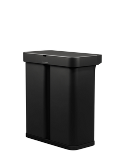 Simplehuman Rectangular Voice and Motion Dual Sensor Bin, 58L, Black, Matte Black