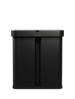 Simplehuman Rectangular Voice and Motion Dual Sensor Bin, 58L, Black - view 2, Matte Black