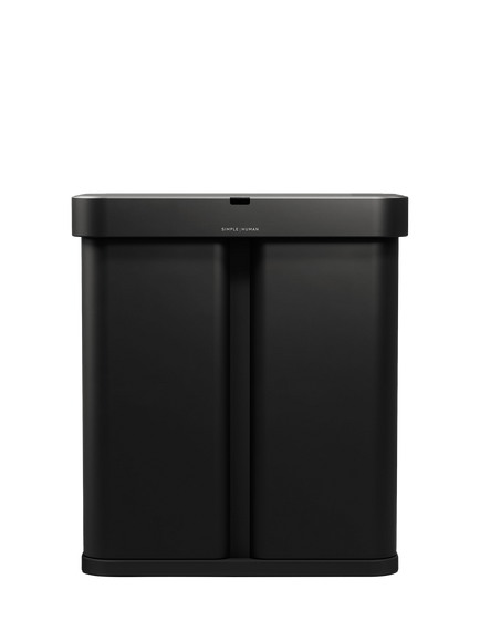 Simplehuman Rectangular Voice and Motion Dual Sensor Bin, 58L, Black - view 2, Matte Black
