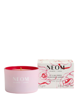 NEOM Wellbeing London It's All Rosy Travel Scented Candle, 225g, Multi