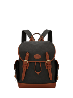 Mulberry Heritage Scotchgrain Leather Backpack, Black/Cognac