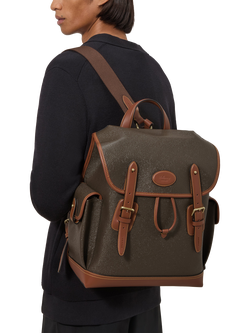 Mulberry Heritage Scotchgrain Leather Backpack - view 2, Mole/Cognac