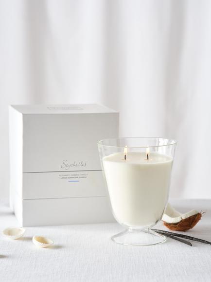 The White Company Seychelles Two Wick Scented Candle, 1.48kg - view 2, White