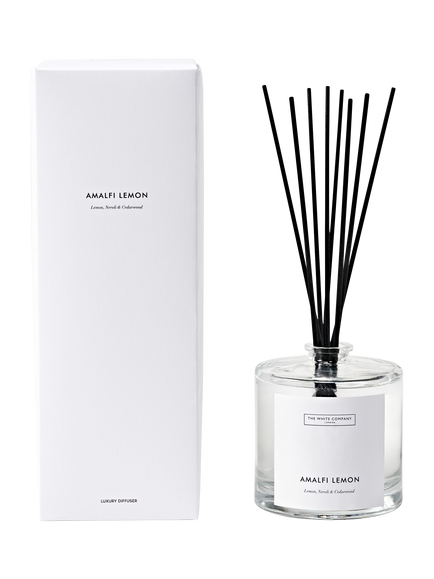 The White Company Lux Amalfi Lemon Reed Diffuser, 150ml, White