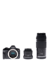 Canon EOS R50 Compact System Camera with RF-S 18-45mm Zoom & 75-300mm Telephoto Lenses, 4K Ultra HD, 24.2MP, Wi-Fi, Bluetooth, OLED EVF, 3” Vari-Angle Touch Screen, Double Lens Kit, Black