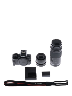 Canon EOS R50 Compact System Camera with RF-S 18-45mm Zoom & 75-300mm Telephoto Lenses, 4K Ultra HD, 24.2MP, Wi-Fi, Bluetooth, OLED EVF, 3” Vari-Angle Touch Screen, Double Lens Kit, Black - view 2, Black