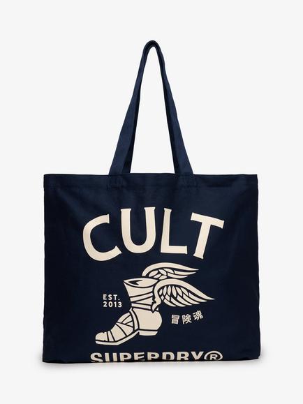 Superdry Cult Tote Bag, Navy/Off White