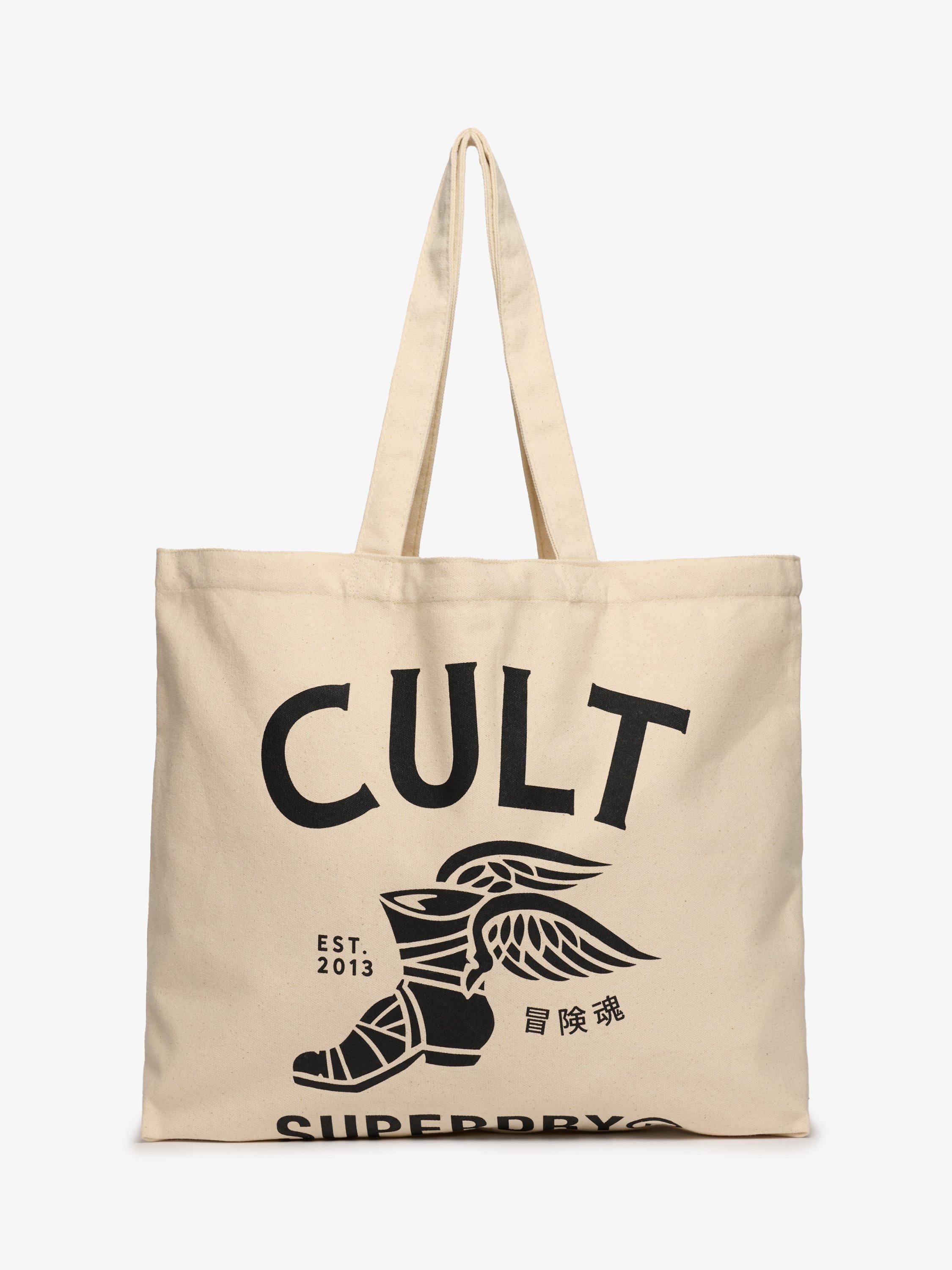 Product image 1 of 4, which shows Superdry Cult Tote Bag, Natural Brown/Black