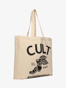 Superdry Cult Tote Bag, Natural Brown/Black - view 2, Natural Brown/Black