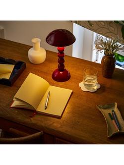 Addison Ross Bobbin Rechargeable LED Table Lamp - view 2, Cherry