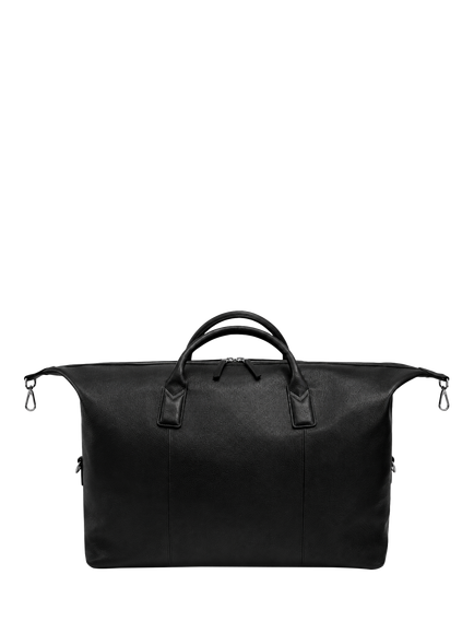 John Lewis LUGO Leather Holdall Bag, Black, Black