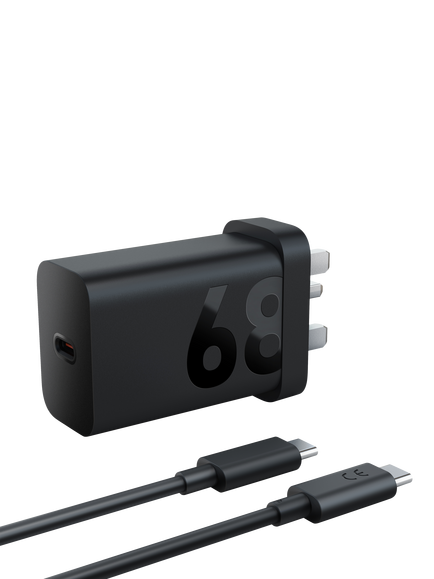 Lenovo Tablet USB-C Wall Charger, 68W, Black - view 2, Black