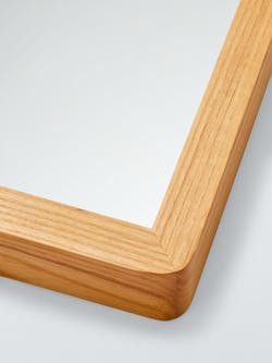 John Lewis Rounded Corners Oak Wood Frame Full Length Wall Mirror, 120 x 35cm, Natural - view 2, Natural