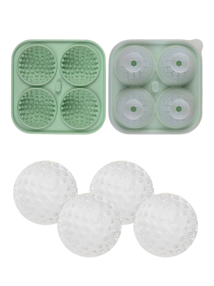 Uberstar Silicone Golf Ball Mould Ice Tray, 4 Cube, Green