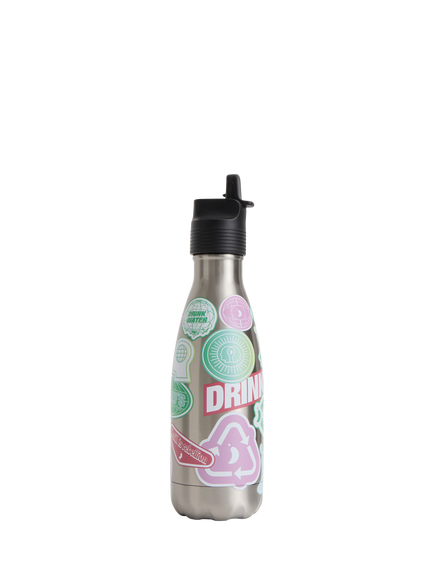 Chilly's Kids' Rebel Leak-Proof Insulated Drinks Bottle, 350ml, Silver - view 2, Silver