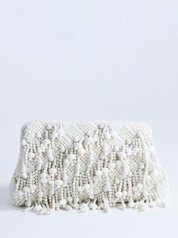 garison bead clutch white, White