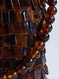 Topshop Georgie Beaded Bucket Bag, Brown - view 2, Brown