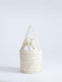 georgie bucket bag ivory, White