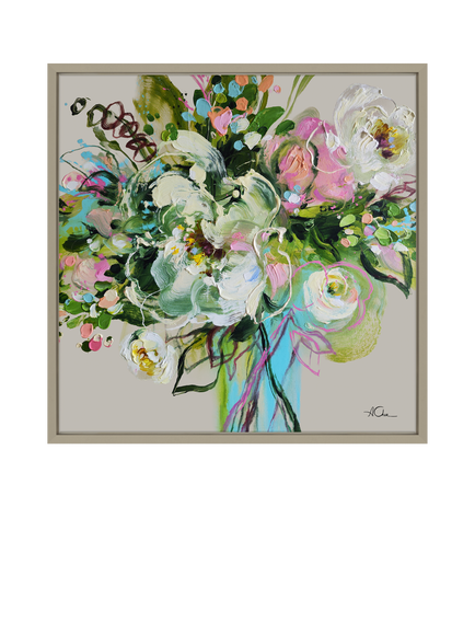 John Lewis Anna Cher 'The Light Within Your Bloom' Framed Canvas Print, 86 x 86cm, Multi, Multi Multi