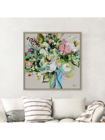 John Lewis Anna Cher 'The Light Within Your Bloom' Framed Canvas Print, 86 x 86cm, Multi - view 2, Multi Multi