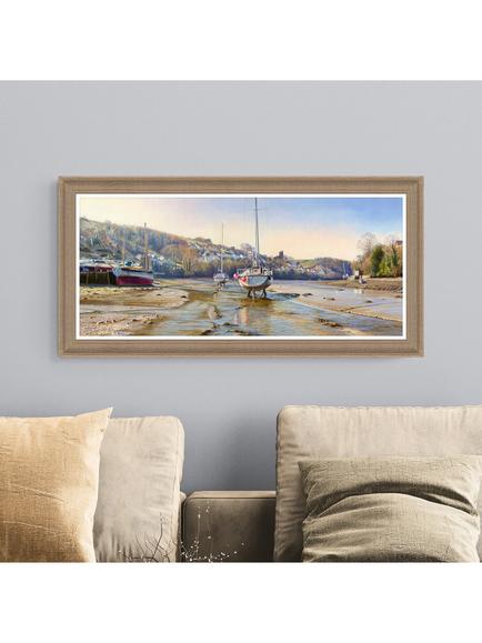 John Lewis Duncan Palmar 'Harbour Fleet' Framed Print, 109 x 54cm, Multi - view 2, Multi Multi