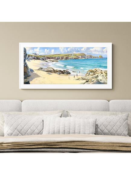 John Lewis Duncan Palmar 'Summer Surf' Framed Print, 109 x 54cm, Multi - view 2, Multi Multi