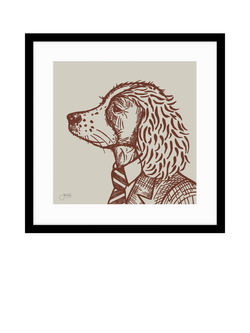 John Lewis Jan Jay 'Finn Spaniel' Framed Print, 53 x 53cm, Multi Multi, Multi Multi