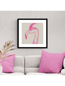 John Lewis Jan Jay 'Margot Flamingo' Framed Print, 53 x 53cm, Multi Multi - view 2, Multi Multi