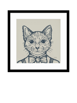 John Lewis Jan Jay 'Tom Cat' Framed Print, 53 x 53cm, Multi Multi, Multi Multi
