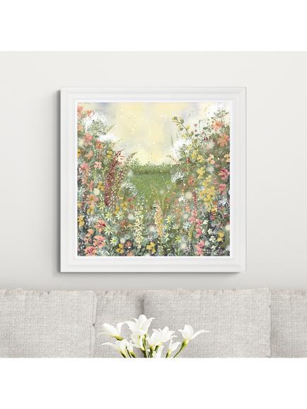 John Lewis Jane Morgan Colourful Florals Framed Print, 81 x 81cm, Multi Multi - view 2, Multi Multi