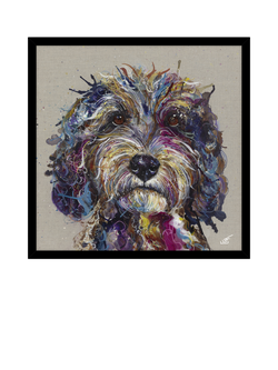 John Lewis Louise Luton 'Bumbles Cockapoo' Framed Print, 74 x 74cm, Multi Multi, Multi Multi