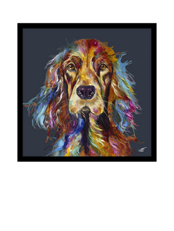 John Lewis Louise Luton 'Daniel Spaniel' Framed Print, 74 x 74cm, Multi Multi, Multi Multi