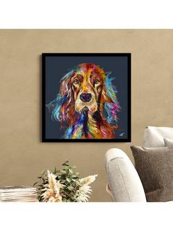 John Lewis Louise Luton 'Daniel Spaniel' Framed Print, 74 x 74cm, Multi Multi - view 2, Multi Multi