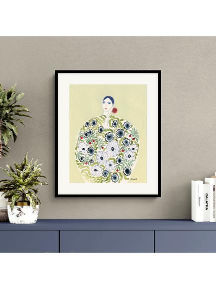John Lewis La Poire 'Floral Coat' Framed Print, 52 x 62cm, Multi - view 2, Multi Multi