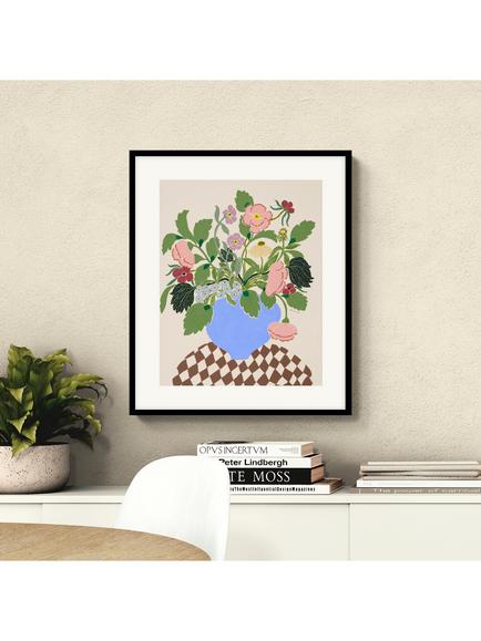 John Lewis La Poire Florals in Vase Framed Print, 52 x 62cm, Multi - view 2, Multi Multi