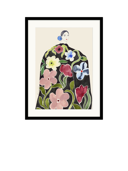 John Lewis La Poire 'Rose Coat' Framed Print & Mount, Pink/Green, Black/Pink/Green