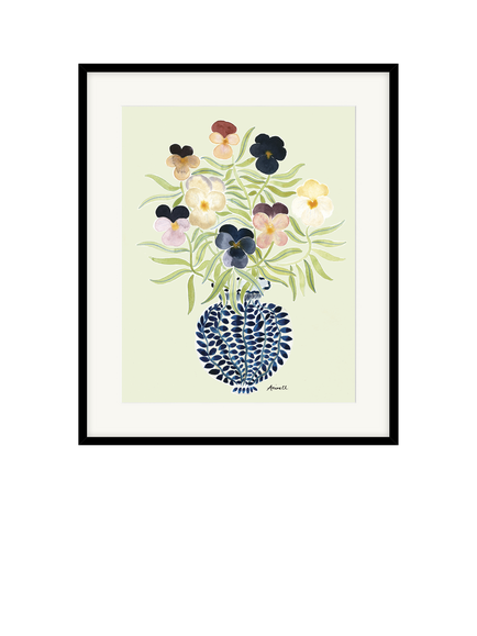 John Lewis La Poire 'Spring Pansies' Framed Print & Mount, 52 x 62cm, Multi, Multi Multi
