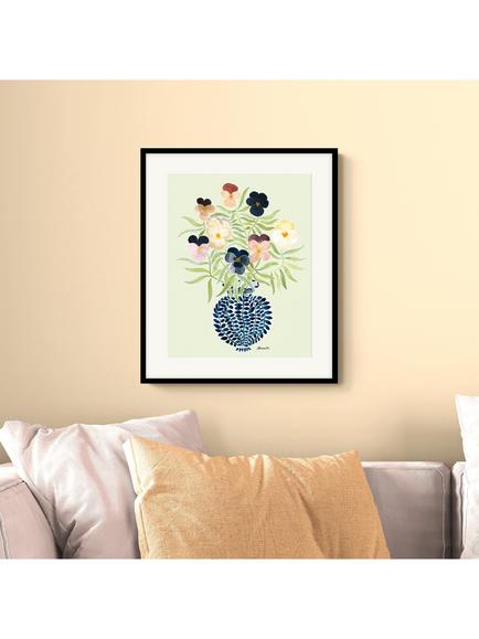 John Lewis La Poire 'Spring Pansies' Framed Print & Mount, 52 x 62cm, Multi - view 2, Multi Multi