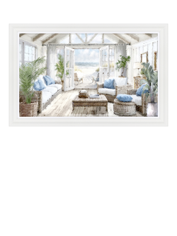 John Lewis Richard Macneil 'Beach House' Framed Print, 113 x 73 cm, Multi Multi, Multi Multi