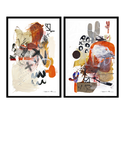 John Lewis Natasha Barnes 'Canyon' Framed Prints, Set of 2, 42 x 62 cm, Multi Multi, Multi Multi