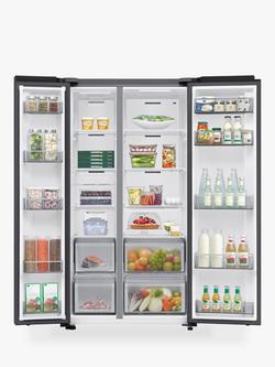 Samsung Series 6 RS70F65QEFEU Freestanding 65/35 Smart American Fridge Freezer with SpaceMax™, Black - view 2, Black