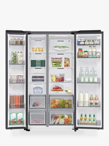 Samsung Series 6 RS70F65QEFEU Freestanding 65/35 Smart American Fridge Freezer with SpaceMax™, Black - view 2, Black