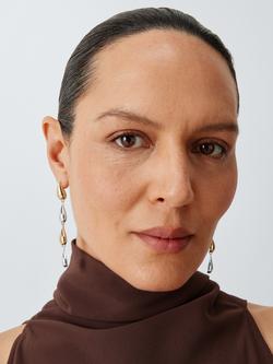 John Lewis Two -Tone Teardrop Drop Earrings, Gold/Silver - view 2, Gold/Silver