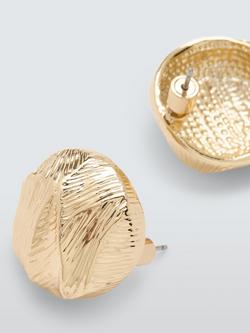 John Lewis Textured Circle Stud Earrings, Gold