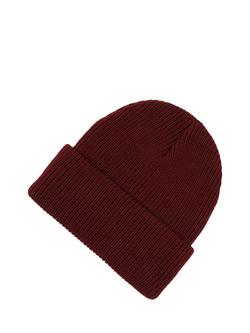 New Balance Fisherman Beanie Hat, Monarch Burgundy - view 2, Monarch Burgundy