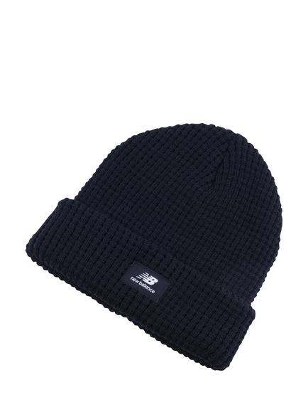 New Balance Waffle Cuff Beanie Hat, Black, Black