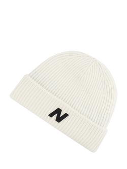 New Balance Watch Block Knitted Beanie Hat, Sea Salt, Sea Salt