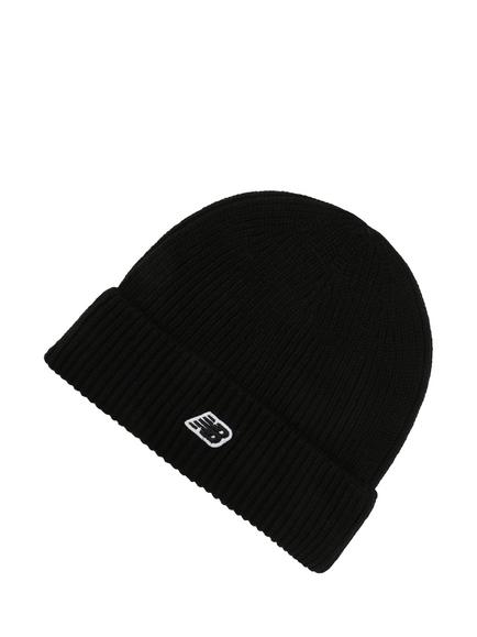 New Balance Watchman Rib Knit Beanie Hat, Black, Black