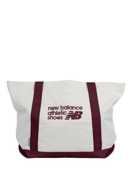 New Balance Classic Canvas Tote Bag, Monarch Burgundy/White