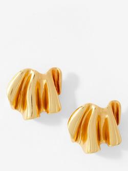 Mint Velvet Wave Stud Earrings, Gold, Gold